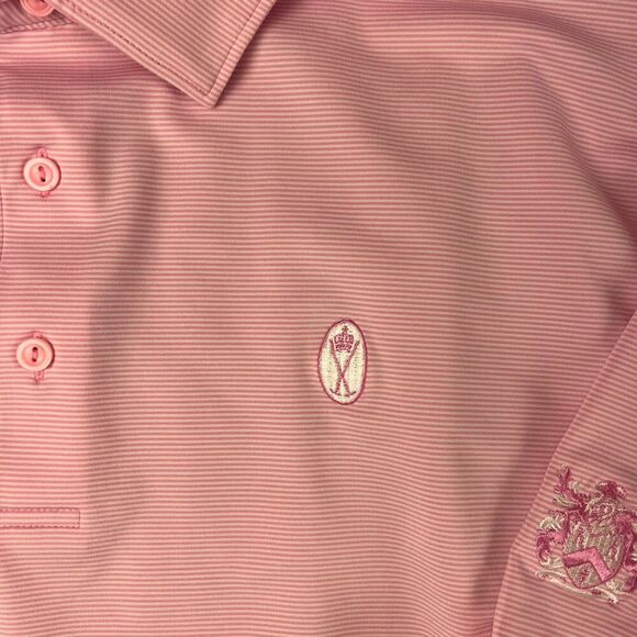 Peter Millar Summer Comfort Bundle Of 2 Polo Blue Pink Striped Golf Men's L - Picture 4 of 14